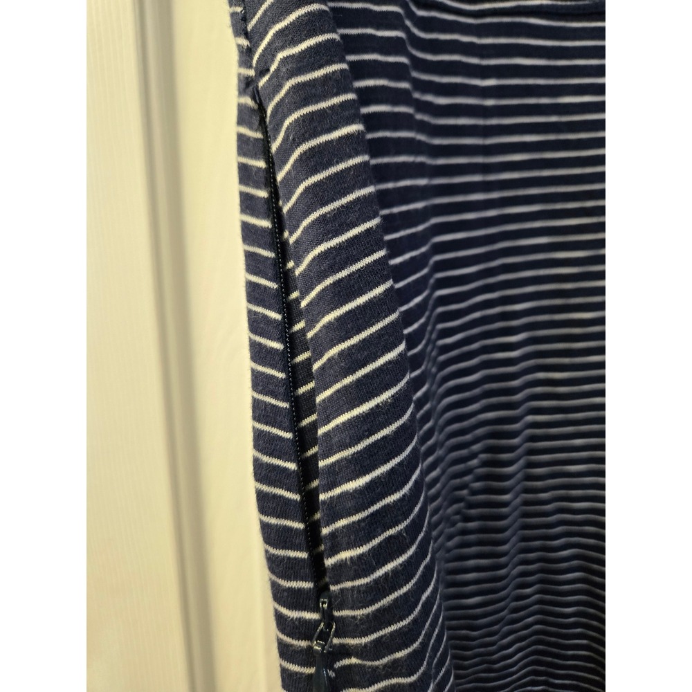 Toad&Co Striped Dress Navy Blue White L Eco-Friendly Pockets Nautical Coastal - Picture 4 of 7